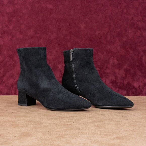 Aquatalia Women Black Suede Office Dressy Pointy Toe Zip...